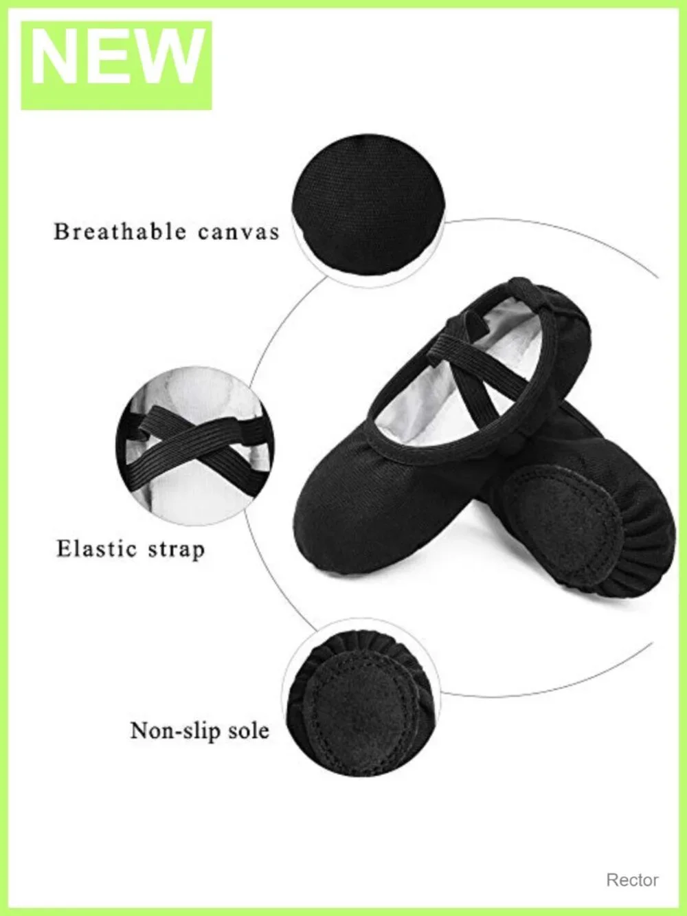 Toddler Girls Canvas Ballet Dance Slippers No-Tie